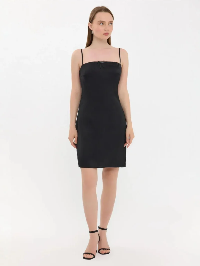 HICCUP Spaghetti Strap Tie-Front Mini Dress