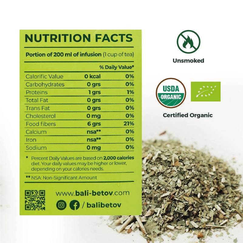 BALIBETOV Organic Yerba Mate Tea Loose Leaf, 2.2. lb. Bag, Natural Traditional Cut, Clean High Energy, Unsmoked Artisanal, Gluten Free, Vegan Friendly, Hot or Cold Drink (2.2 Pounds (Pack of 1), Traditional Cut) - Image 3
