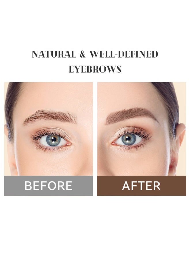 Music Flower قلم حواجب مزدوج الطرف، مقاوم للماء، قلم تعزيز الحواجب الطبيعي، مكياج عيون طويل الأمد، عبوة من 1، بني فاتح - Image 5