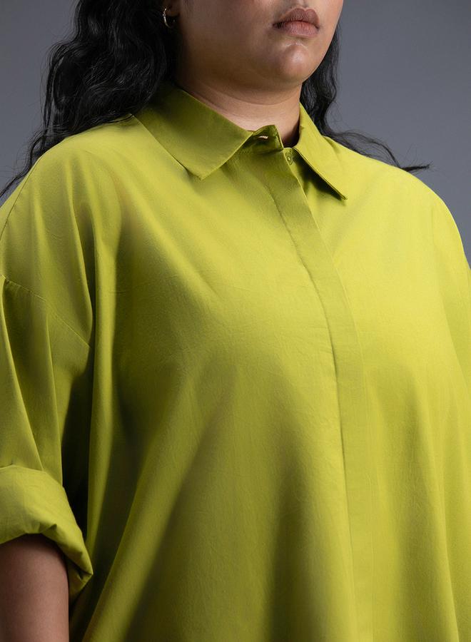 HIGH STAR HIGH STAR Plus Size Classic Spread Collar Oversized Casual Shirt - Image 4