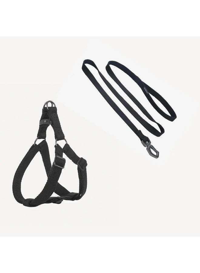 Black Leash and Harness Set for dogs