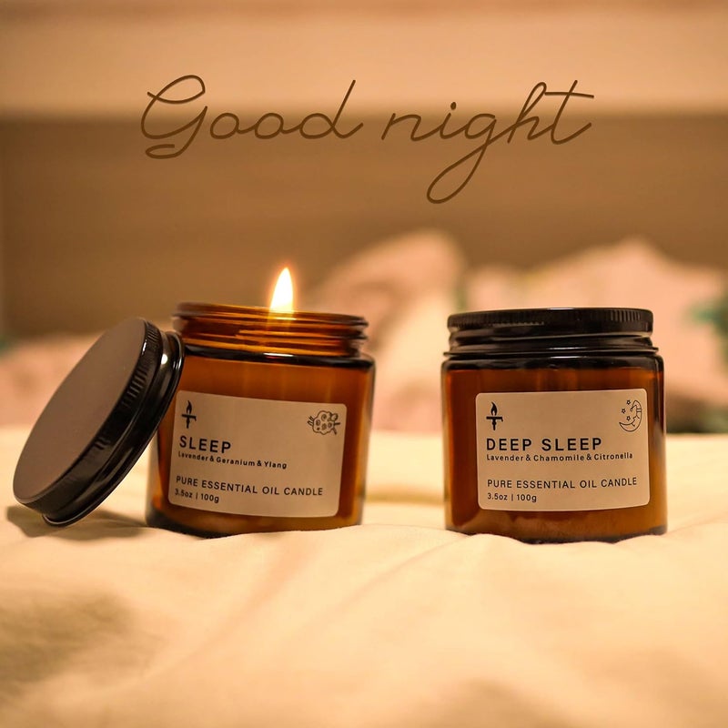 TRINIDa Sleep Candles Gifts for Women & Men – Lavender Scented Candles Gift Set for Anxiety, Lavender Promotes Sleep, Chamomile Relieves Stress, Relaxation/Birthday Gifts for Women - Image 2
