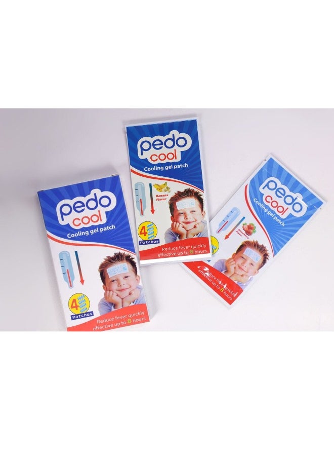Pedo Pedo Cool Cooling Gel Patch - Pack of 3 (12 patch) (Banana, Strawberry, and Unflavored) - Reduces Fever Quickly and Effectively for Up to 8 Hours - Safe for Kids  - Image 3