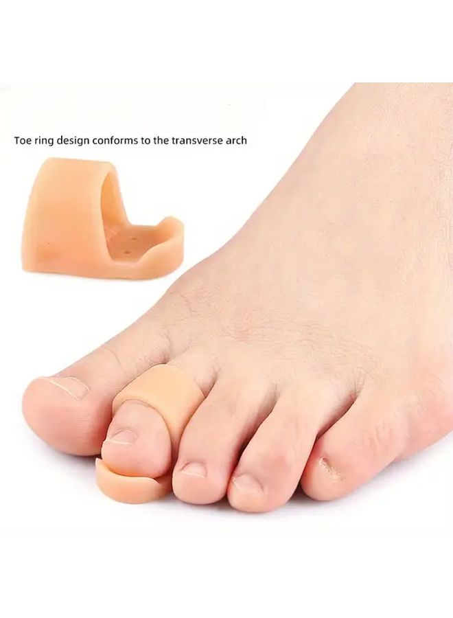 Relaxed Toe Separators Hammer Toe Straightener Corrector Overlap Protector Sleeve Pads For Overlapping Toes Light Beige B 2 Count - Image 1