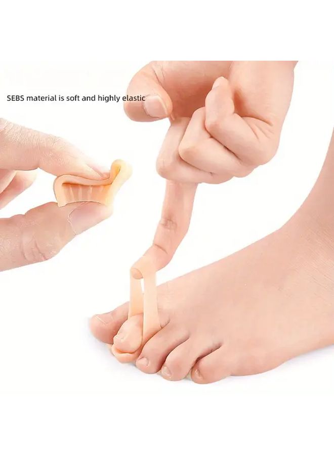 Relaxed Toe Separators Hammer Toe Straightener Corrector Overlap Protector Sleeve Pads For Overlapping Toes Light Beige B 2 Count - Image 5