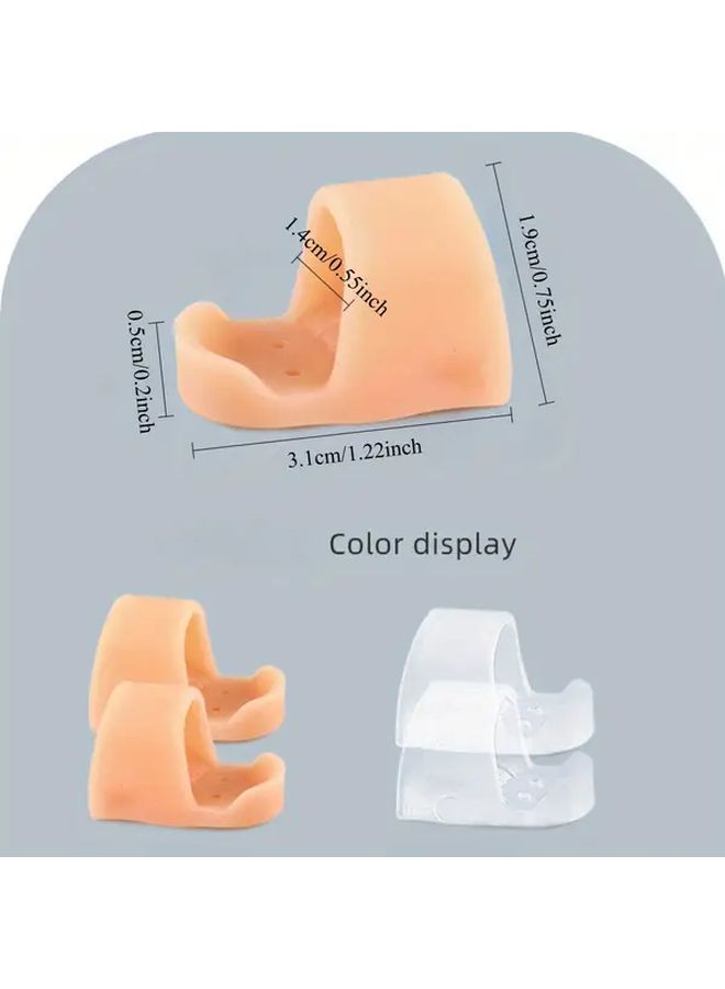 Relaxed Toe Separators Hammer Toe Straightener Corrector Overlap Protector Sleeve Pads For Overlapping Toes Light Beige B 2 Count - Image 3