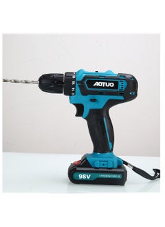 AOTUO 98V cordless drill, two lithium-ion batteries and fast charger, 3/8-inch drill kit, 25+ 3-position clutch, LED work light, variable speed drill, 256 pounds of torque, 24 accessories  - Image 5