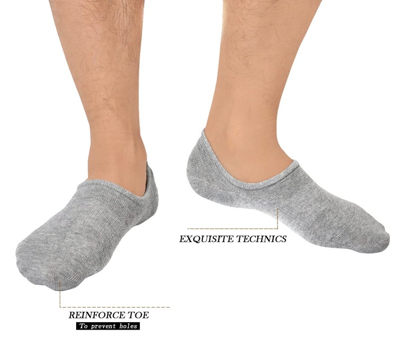 JORMATT 6 Pairs Mens & Women No Show Socks Non-Slip, Athletic Sneaker Cotton Invisible Low Cut Socks for Mens Shoe Size 10-13 - Image 2