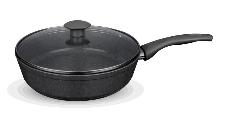 Top chef Granite saute pan size 30 Black glass Lid