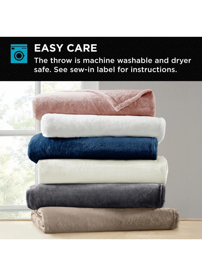 Brookstone Nap Plush Throw Blanket for Couch | Warm & Super Soft Blanket with Unmatched Heavy, Dense, and Ultra-Comfy Throw | Luxurious Drape, Cozying Up on a Sofa, Chair | Taupe - Image 5