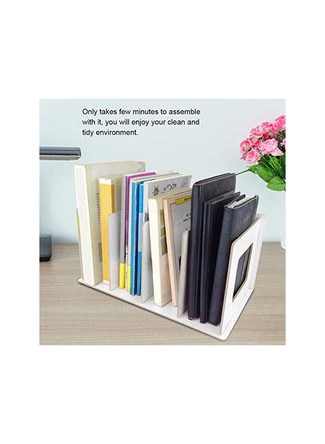 The Bros Mini Book Holder, Eco-friendly Multi-slots Desktop Organizer Stylish for Magazines for DVDs(Wam White)  - Image 4