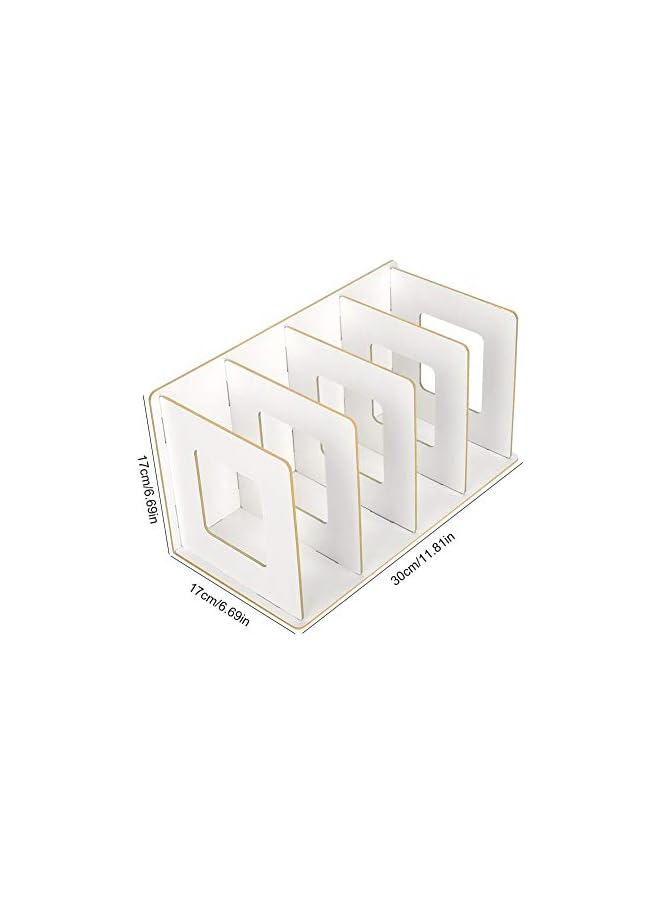 The Bros Mini Book Holder, Eco-friendly Multi-slots Desktop Organizer Stylish for Magazines for DVDs(Wam White)  - Image 3