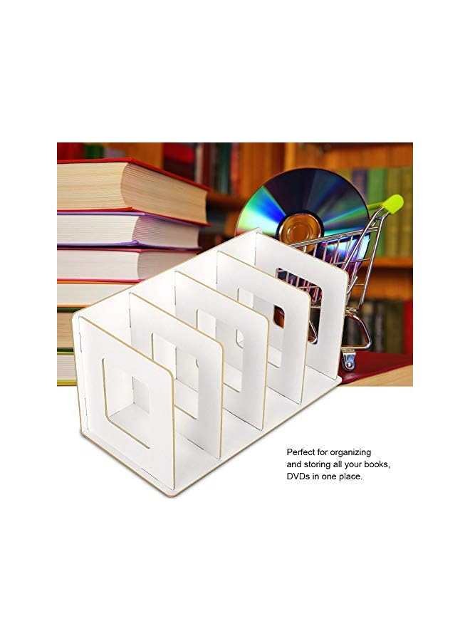 The Bros Mini Book Holder, Eco-friendly Multi-slots Desktop Organizer Stylish for Magazines for DVDs(Wam White)  - Image 5