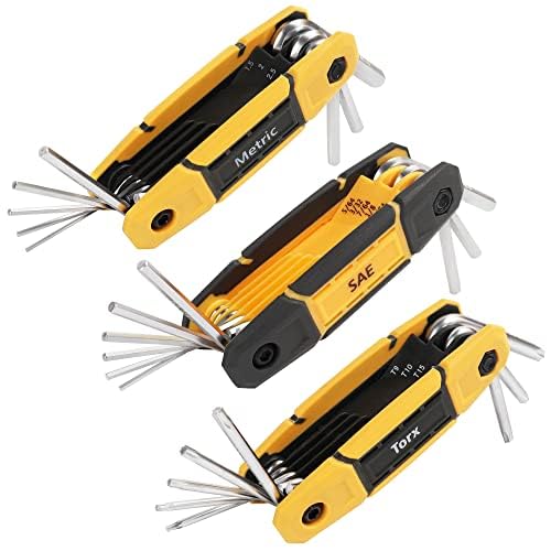 Mulwark 25 Pcs Folding Allen Wrench Set | Metric  Standard & Torx - Perfect Hex Key Set Tool Gift For Christmas | 3 Pack Portable Set For Business And Home Use - Image 1