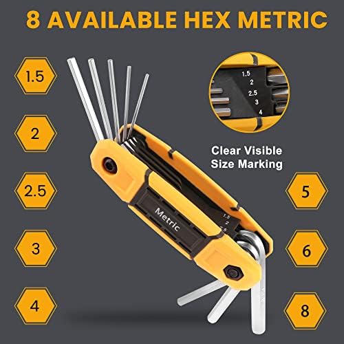Mulwark 25 Pcs Folding Allen Wrench Set | Metric  Standard & Torx - Perfect Hex Key Set Tool Gift For Christmas | 3 Pack Portable Set For Business And Home Use - Image 4