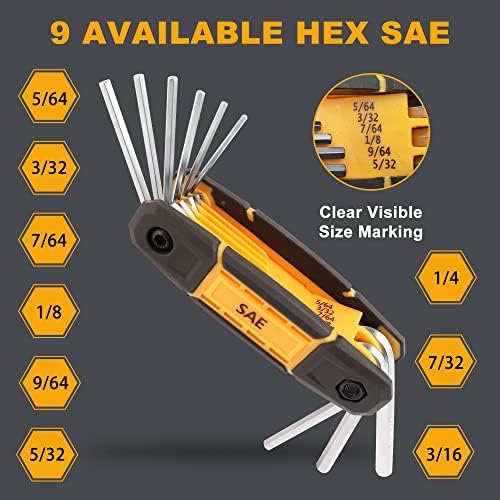 Mulwark 25 Pcs Folding Allen Wrench Set | Metric  Standard & Torx - Perfect Hex Key Set Tool Gift For Christmas | 3 Pack Portable Set For Business And Home Use - Image 5
