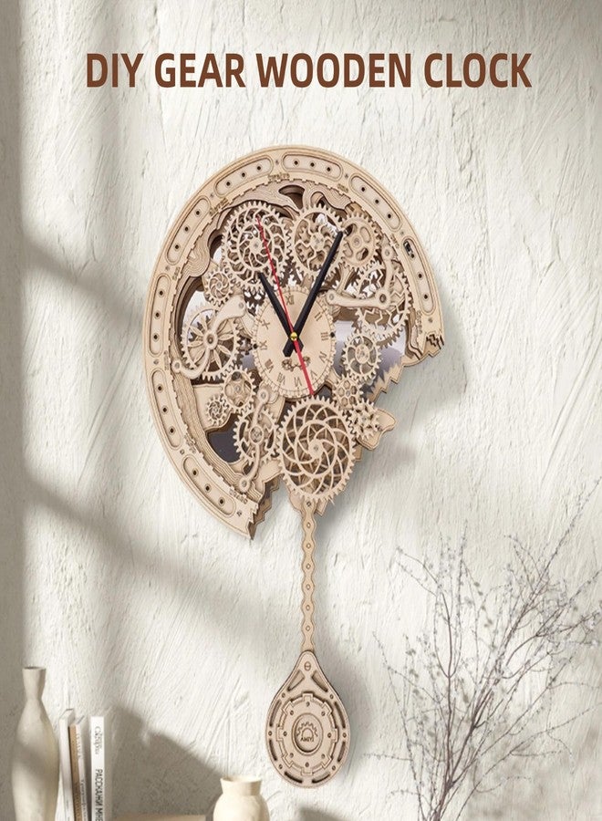 Gueiddi 3D Wooden Puzzle for Adults, Mechanical Clock Model Kit to Build, Functional Pendulum Clock DIY Craft, Steampunk Home Decor, Unique Anniversary Birthday Gifts for Men, Women & Teens - Image 5