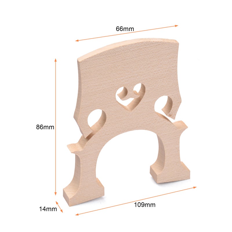 Cello Bridge: 4/4 Size Maple Wood - Smooth Burr-Free Surface, Enhances Vibration & Timbre for Professional Cellists, String Instrument Maintenance - Image 4