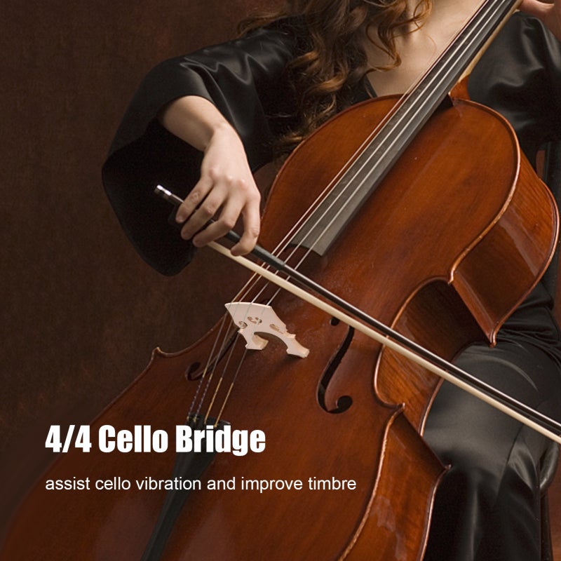 Cello Bridge: 4/4 Size Maple Wood - Smooth Burr-Free Surface, Enhances Vibration & Timbre for Professional Cellists, String Instrument Maintenance - Image 5