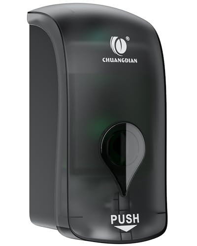 CHUANGDIAN Hand Press Foaming Soap Dispenser, 35oz (1000ml) Refillable Wall Mount Soap Dispenser, Durable ABS Plastic, for Commercial & Home, Semi-Transparent Black, CHUANGDIAN - Image 1