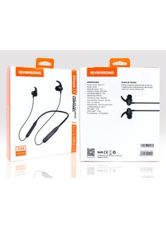 RIVERSONG In-Ear Bluetooth Magnetic Neckband Earbuds with Soft Ear Hook Design, Black Color 