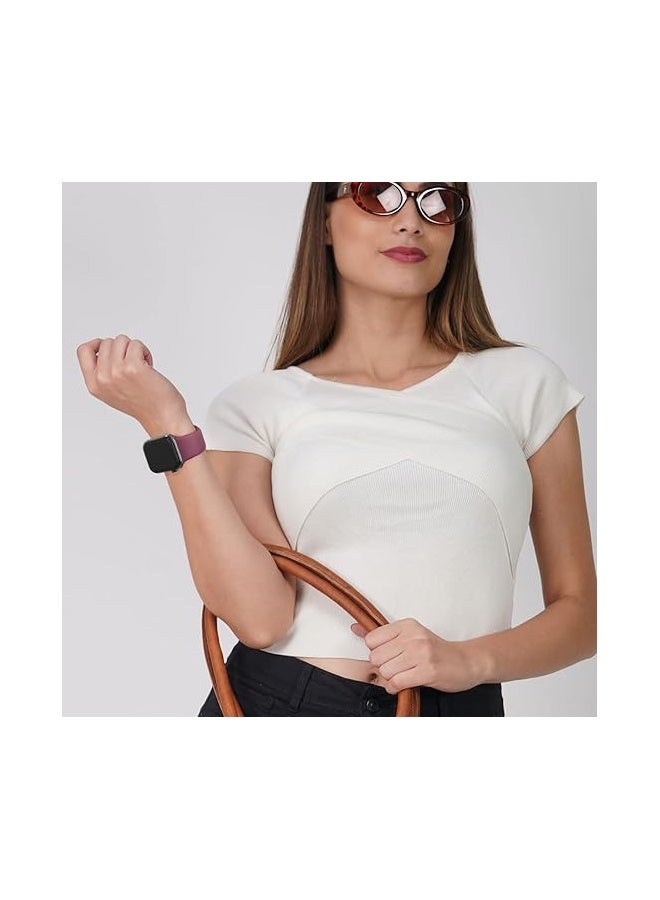 بولوز حزام سيليكون بديل لساعة Apple Watch مقاس 38 مم/40 مم/41 مم/42 مم باللون الكستنائي - Image 3