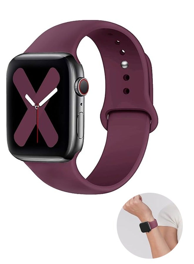 بولوز حزام سيليكون بديل لساعة Apple Watch مقاس 38 مم/40 مم/41 مم/42 مم باللون الكستنائي - Image 1