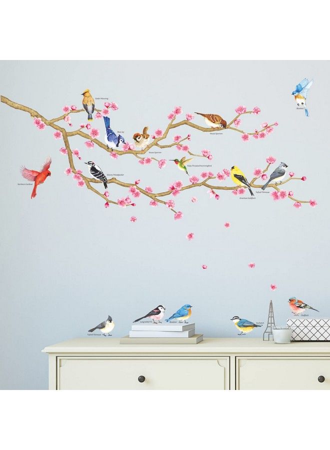 Decowall Dwl2009 Garden Birds And Cherry Blossom Wall Stickers Wall Decals Peel And Stick Removable Wall Stickers For Kids Nursery Bedroom Living Room D?Cor - Image 3