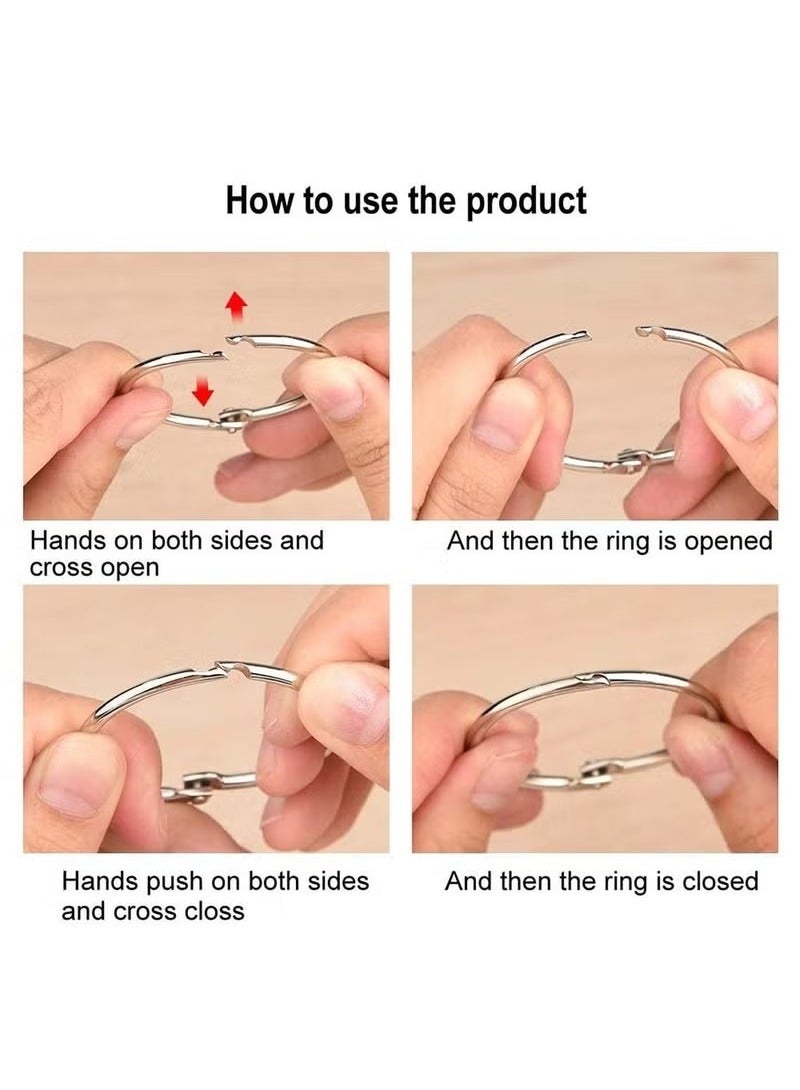 Binder Rings 0.8 Inch, 60 Pcs Book Rings, O Rings for Flashcards Loose, Metal Rings for Index Cards, Silver Loose Leaf Binder Rings for Paper, School, Home or Office - Image 4