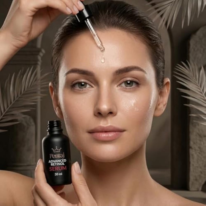 PENTAJ Advanced Retinol Serum Age-Defying Formula 30ml – Firming & Anti-Wrinkle Solution with Hyaluronic Acid and Ceramides – Fast-Absorbing Night Care for Youthful Glow - Image 5