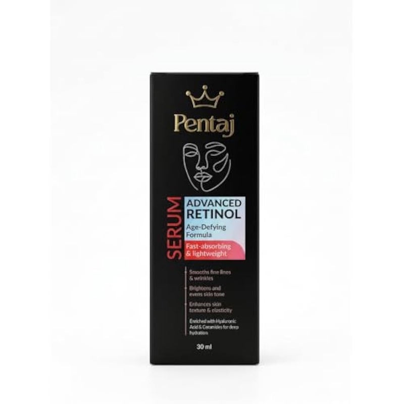 PENTAJ Advanced Retinol Serum Age-Defying Formula 30ml – Firming & Anti-Wrinkle Solution with Hyaluronic Acid and Ceramides – Fast-Absorbing Night Care for Youthful Glow - Image 2