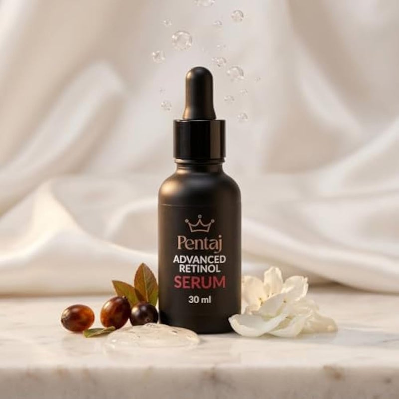 PENTAJ Advanced Retinol Serum Age-Defying Formula 30ml – Firming & Anti-Wrinkle Solution with Hyaluronic Acid and Ceramides – Fast-Absorbing Night Care for Youthful Glow - Image 4