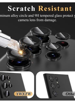 Y&D Camera Lens Protector for Samsung Galaxy S23 Ultra, Tempered Glass Screen Individual Metal Ring Cover Ultra Accessories  - Image 3