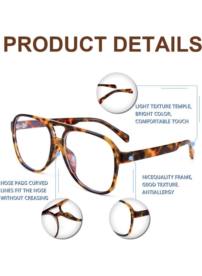 FEISEDY FEISEDY 70s Pilot Glasses Frame Blue Light Blocking Glasses Oversized Square Computer Glasses Women Men B2888  - Image 5