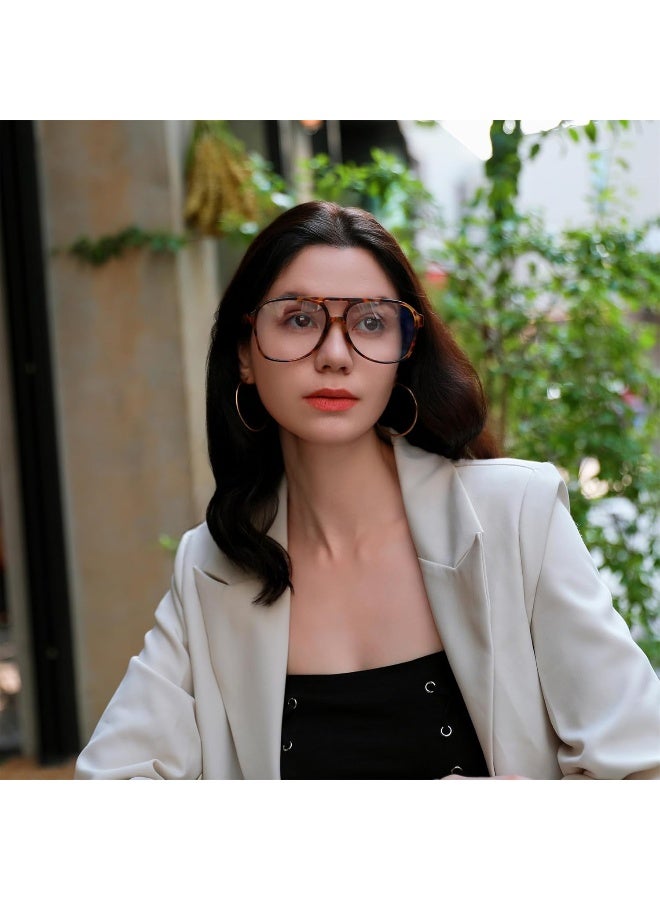 FEISEDY FEISEDY 70s Pilot Glasses Frame Blue Light Blocking Glasses Oversized Square Computer Glasses Women Men B2888  - Image 3
