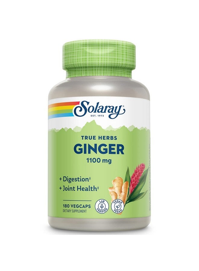 SOLARAY Ginger Root 1100mg | Healthy Digestion, Joints and Motion & Stomach Discomfort Support | Whole Root | Non-GMO & Vegan | 180 VegCaps - Image 2
