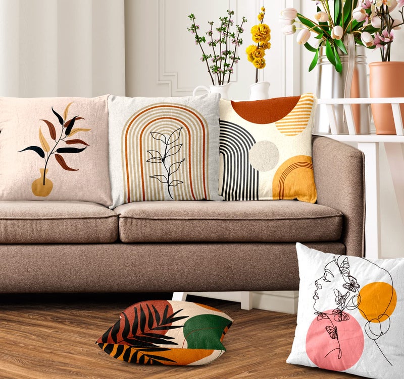 Ultimate Trends Polyester Digital Modern Printed Cushion Cover 16x16 Set of 5, Multi Color(UTCC-New-06_16) - Image 1