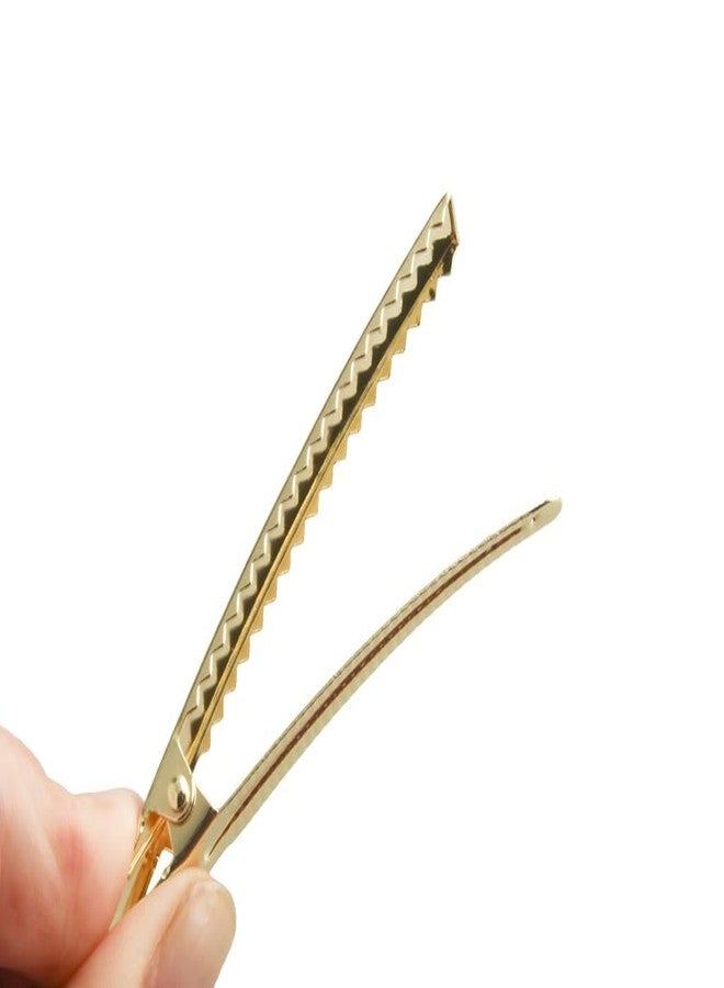 Sana Mega Mart 20 Pcs Light Gold Flat Single Prong Alligator Hair Clips | Strong Grip Metal Hair Clips for DIY Craft, Hair Bow Making, Hair Styling, Salon Sectioning & Accessories (60mm/2.35) - Image 5