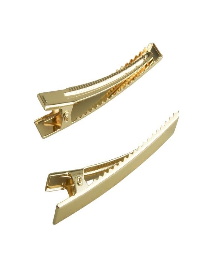 Sana Mega Mart 20 Pcs Light Gold Flat Single Prong Alligator Hair Clips | Strong Grip Metal Hair Clips for DIY Craft, Hair Bow Making, Hair Styling, Salon Sectioning & Accessories (60mm/2.35) - Image 4