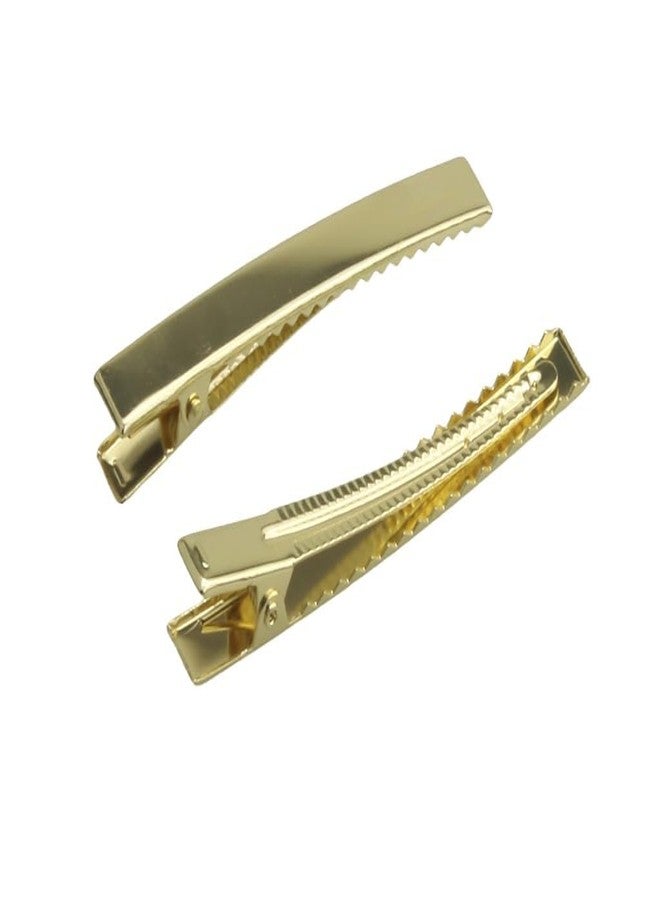 Sana Mega Mart 20 Pcs Light Gold Flat Single Prong Alligator Hair Clips | Strong Grip Metal Hair Clips for DIY Craft, Hair Bow Making, Hair Styling, Salon Sectioning & Accessories (60mm/2.35) - Image 3