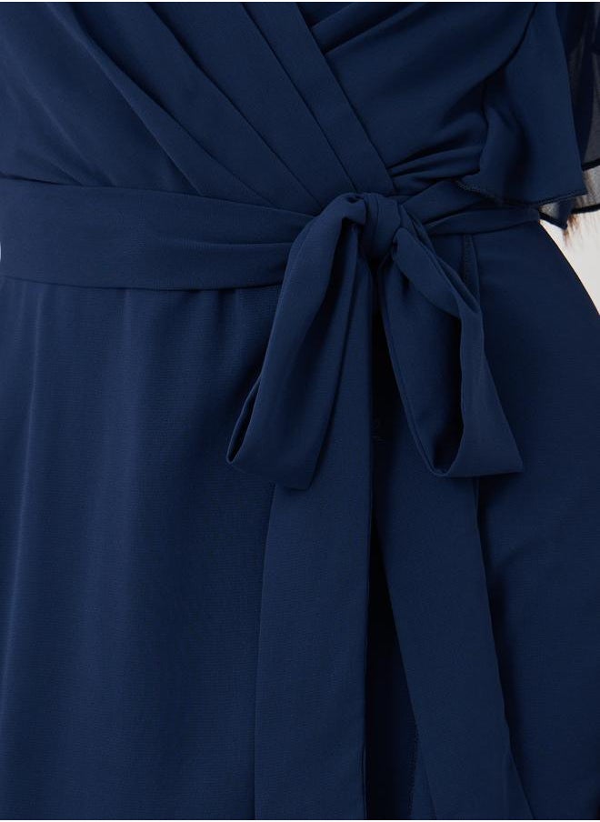 Styli Styli Ruffled Sleeve V-Neck Wide Leg Jumpsuit  - Image 3