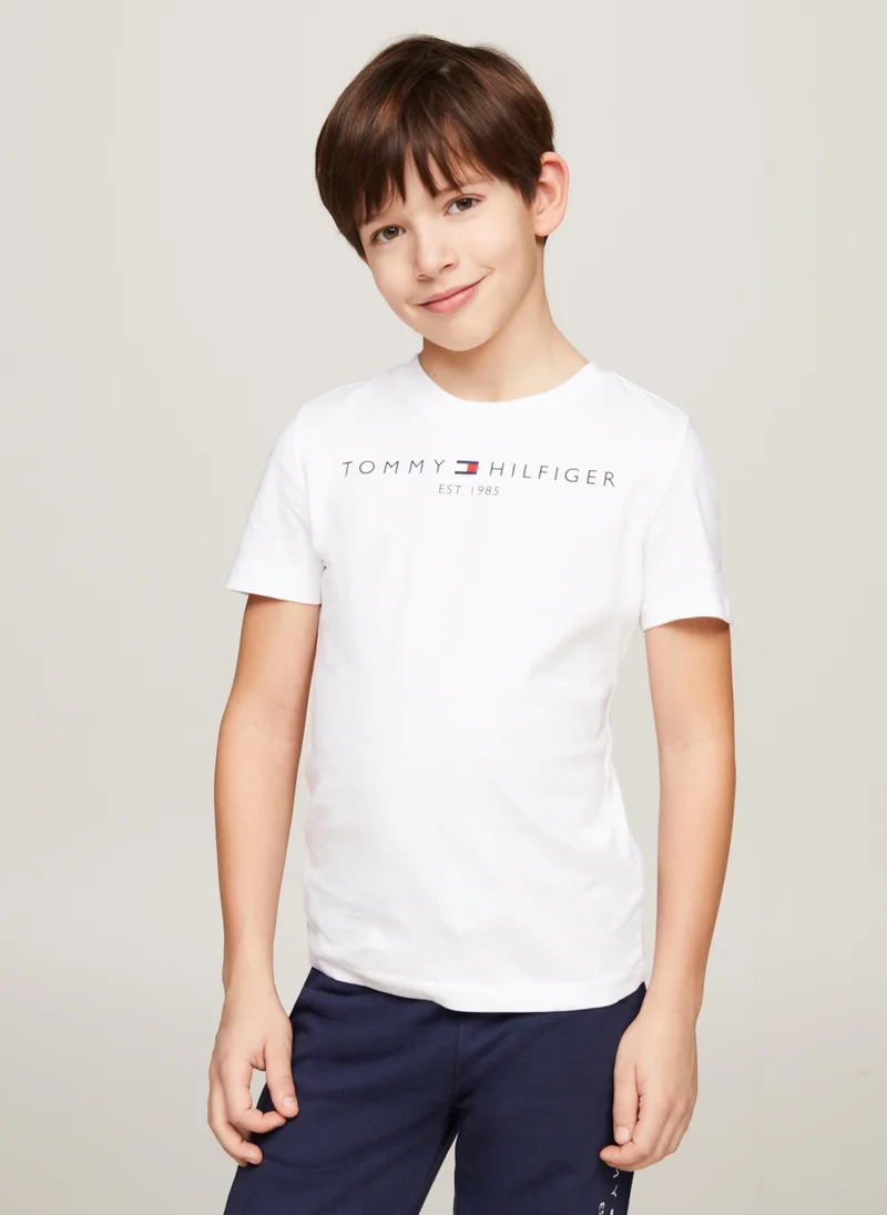 تومي هيلفيغر Kids Crew Neck Short Sleeve T-shirt