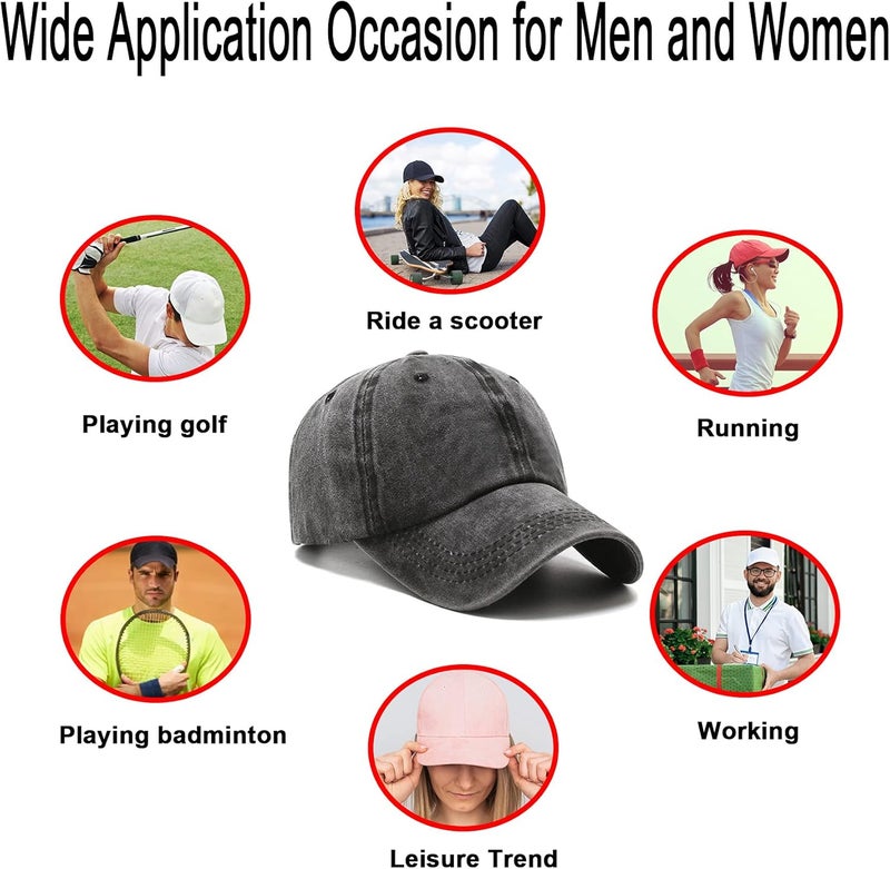 PFFY 2 Packs Vintage Washed Distressed Baseball Cap Golf Dad Hat for Men Women - Image 5