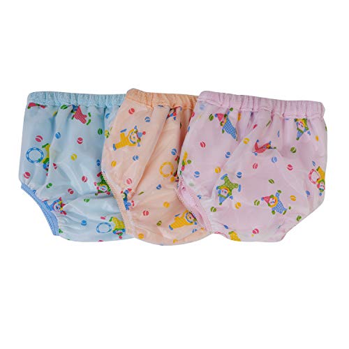 MW PRINTS Wateproof Reusable Baby Panty For 0-3 Months New Born Baby (Pack of 3) (Outside PVC Inside Soft Terry Towel) - Image 1