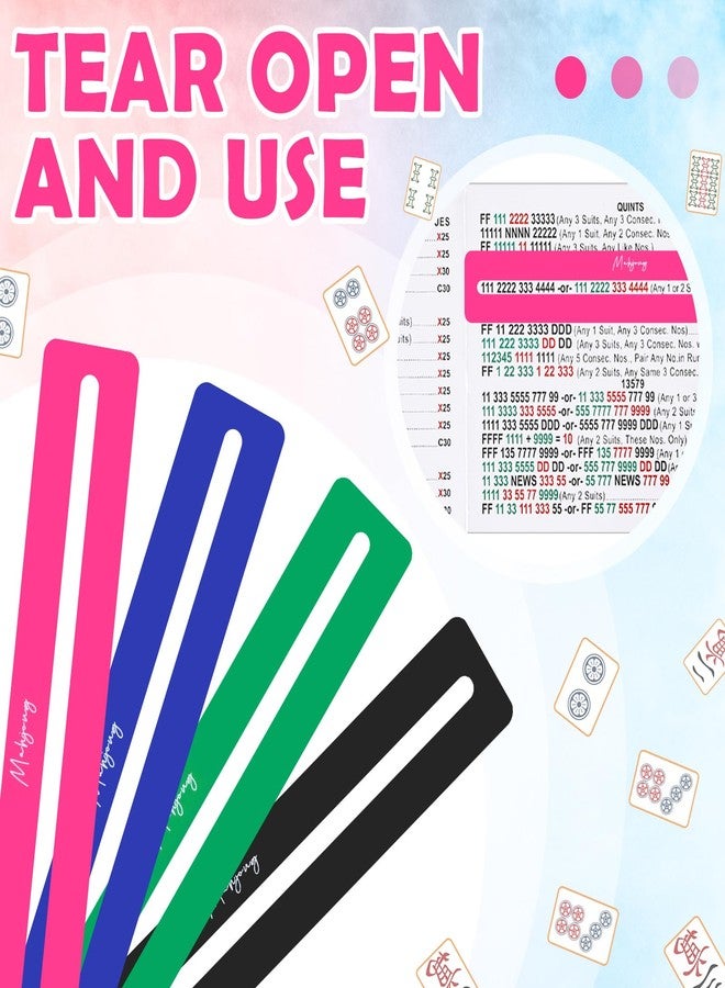 Seenelling 4 Pcs Mahjong Line Finder Multicolor Mahjong Accessories Card Line Finder Strategy Tool Guide Rule Reader Helper Easy to Carry and Store for Beginners and Competitions Party Night(Classic) - Image 3