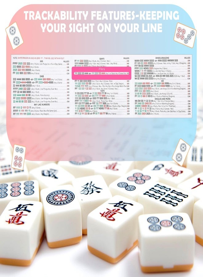 Seenelling 4 Pcs Mahjong Line Finder Multicolor Mahjong Accessories Card Line Finder Strategy Tool Guide Rule Reader Helper Easy to Carry and Store for Beginners and Competitions Party Night(Classic) - Image 5