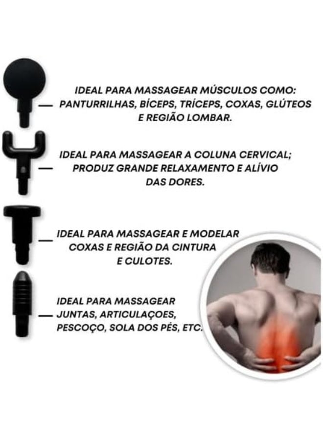 مسدس تدليك كهربائي لاسترخاء العضلات - أسود - Image 5