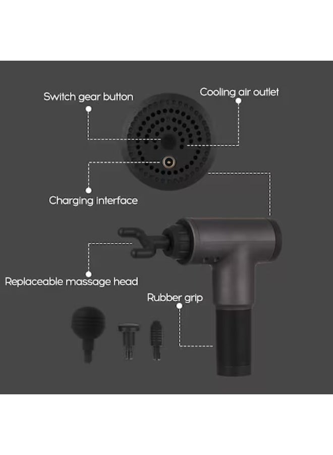 مسدس تدليك كهربائي لاسترخاء العضلات - أسود - Image 3