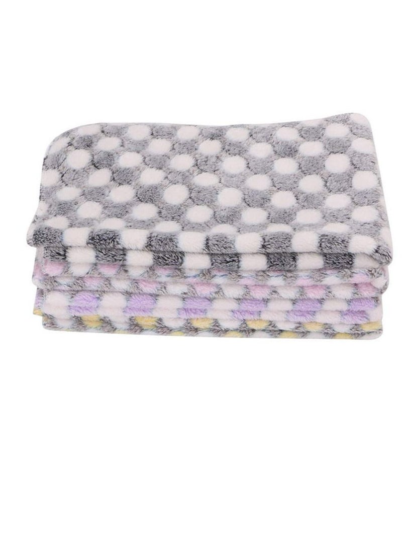Pet Blanket, 4 Pieces Dog Blanket Warm Thickened Cat Blanket Pet Supplies Kennel Pad Cute Sleep Pad Polka Dot Design Sleep Pad for Small and Medium-sized Pets and Other Small Pets (4 Colors) - Image 2