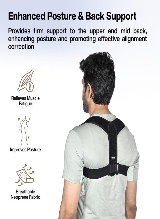 FOVERA Posture Corrector for Men & Women|Premium Neoprene Fabric - Breathable & Comfortable|Adjustable Back Brace for Upper & Mid Back Pain Relief, (Half) - Image 5